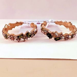 White House Black Market Rhinestone Hoop Earrings